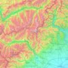 Topografische kaart Walliser Alpen, hoogte, reliëf