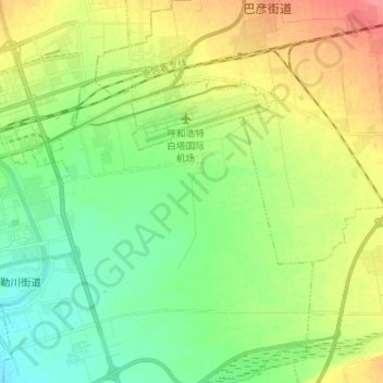 Topografische kaart 中专路街道办, hoogte, reliëf