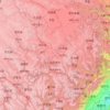 Topografische kaart Ngawa Tibetan and Qiang Autonomous Prefecture, hoogte, reliëf