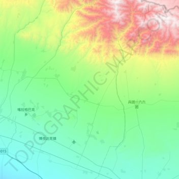 Topografische kaart Chasha, hoogte, reliëf