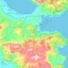 Topografische kaart Corinthe, hoogte, reliëf