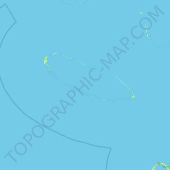Topografische kaart Kaukura, hoogte, reliëf