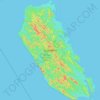 Topografische kaart Pulau Siberut, hoogte, reliëf