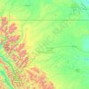 Topografische kaart Glacier County, hoogte, reliëf