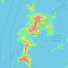 Topografische kaart Komodo Island, hoogte, reliëf
