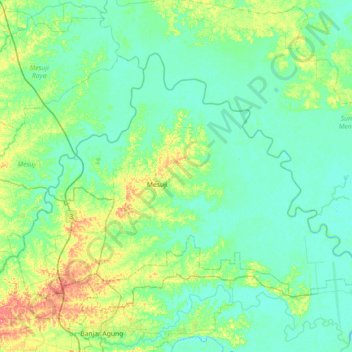 Topografische kaart Mesuji, hoogte, reliëf