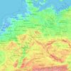 Topografische kaart Duitsland, hoogte, reliëf