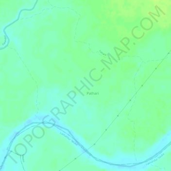 Topografische kaart Pathari, hoogte, reliëf