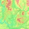 Topografische kaart Kalispel Reservation, hoogte, reliëf