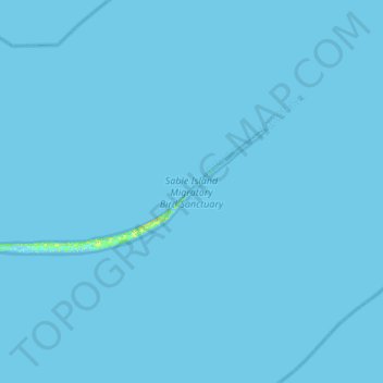 Topografische kaart Sable Island, hoogte, reliëf