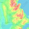 Topografische kaart Mid and East Antrim District, hoogte, reliëf