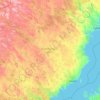 Topografische kaart Västerbotten County, hoogte, reliëf