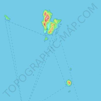 Topografische kaart Pulau Redang, hoogte, reliëf