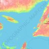Topografische kaart Golfo de San Lorenzo, hoogte, reliëf