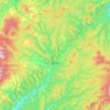 Topografische kaart Rikubetsu, hoogte, reliëf