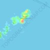 Topografische kaart Mokohinau Islands, hoogte, reliëf