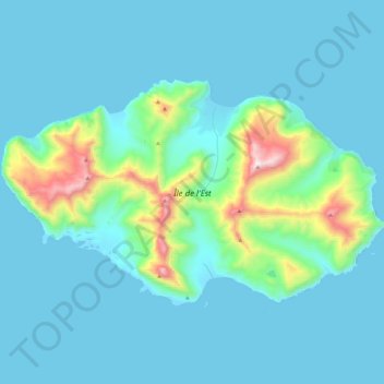 Topografische kaart Île de l'Est, hoogte, reliëf