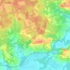 Topografische kaart Rivière-Saas-et-Gourby, hoogte, reliëf