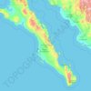 Topografische kaart Baja California Sur, hoogte, reliëf