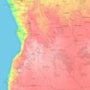 Topografische kaart Angola, hoogte, reliëf