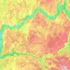 Topografische kaart Causse Méjean, hoogte, reliëf