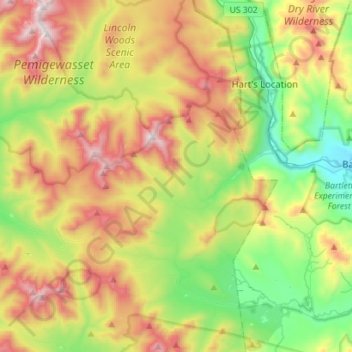 Topografische kaart Livermore, hoogte, reliëf