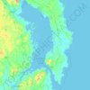 Topografische kaart Strangford Lough, hoogte, reliëf