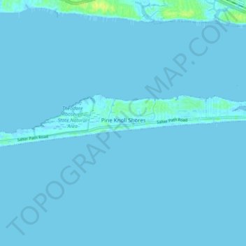 Topografische kaart Pine Knoll Shores, hoogte, reliëf