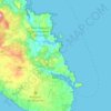 Topografische kaart Port-Mahon, hoogte, reliëf