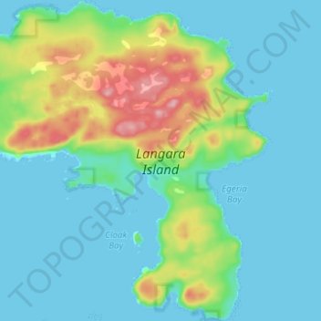 Topografische kaart Langara Island, hoogte, reliëf