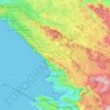 Topografische kaart Provincia di Trieste / Tržaška pokrajina, hoogte, reliëf