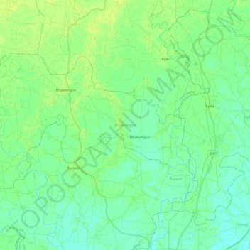 Topografische kaart Bhawanipur, hoogte, reliëf