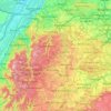 Topografische kaart Region Nordschwarzwald, hoogte, reliëf