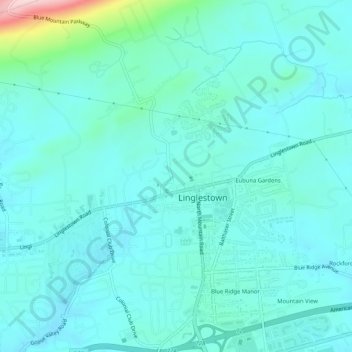 Topografische kaart Linglestown, hoogte, reliëf