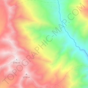 Topografische kaart Chharka Tangsong-03, hoogte, reliëf