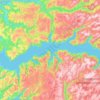Topografische kaart Høyanger, hoogte, reliëf