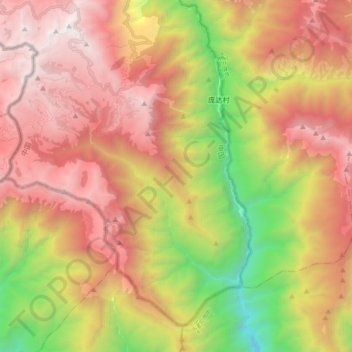 Topografische kaart Doklam, hoogte, reliëf