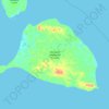 Topografische kaart Bolshoy Lyakhovsky Island, hoogte, reliëf