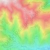 Topografische kaart Poubeau, hoogte, reliëf