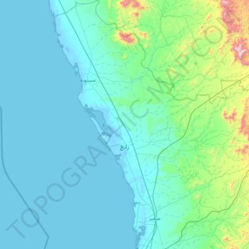 Topografische kaart Rabigh, hoogte, reliëf