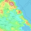Topografische kaart Περιφερειακή Ενότητα Λάρισας, hoogte, reliëf
