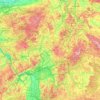 Topografische kaart Hesse, hoogte, reliëf