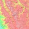 Topografische kaart Nationaal Park Huascarán, hoogte, reliëf