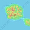 Topografische kaart Tahiti, hoogte, reliëf