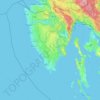 Topografische kaart Gespanschaft Istrien, hoogte, reliëf