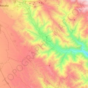 Topografische kaart Mecapaca, hoogte, reliëf