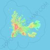 Topografische kaart Kerguelen Archipelago, hoogte, reliëf