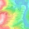 Topografische kaart Rebordechán, hoogte, reliëf