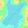 Topografische kaart Lough Neagh, hoogte, reliëf