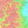 Topografische kaart Alpes cottiennes, hoogte, reliëf